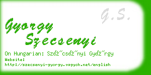 gyorgy szecsenyi business card